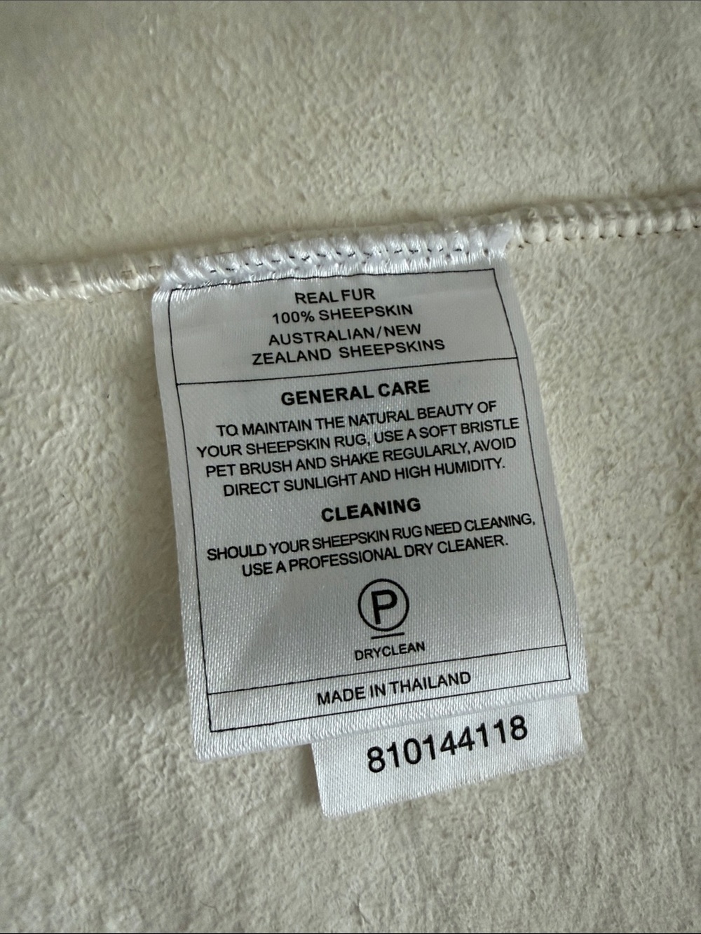 Plush Natural Sheepskin Throw - Cream & Brown - Picture 4 of 4